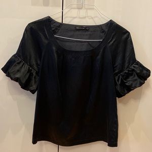 Silk/cotton black blouse.  Size S